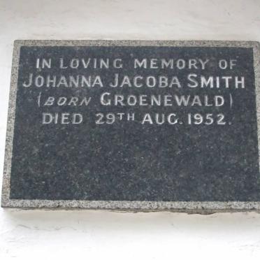 SMITH Johanna Jacoba nee GROENEWALD -1952