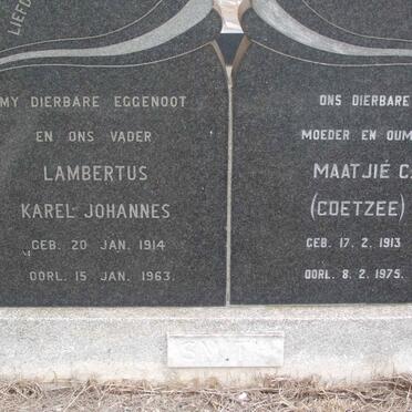 SMITH Lambertus Karel Johannes 1914-1963 &amp; Maatjie C. COETZEE 1913-1975 