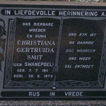 SMIT Christina Gertruida nee SWANEPOEL 1911-1973