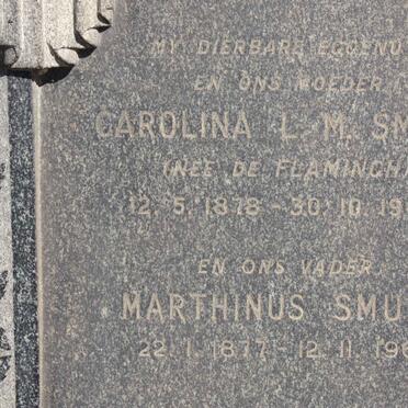 SMUTS Marthinus 1877-1960 &amp; Carolina L.M. DE FLAMINGH 1878-1942