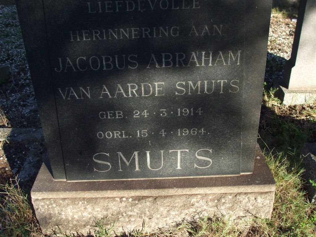 SMUTS Jacobus Abraham van Aarde 1914-1964