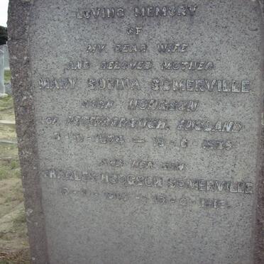 SOMERVILLE Mary Sophia nee HODGSON 1874-1939 :: SOMERVILLE Charles Hodgson 1905-1913