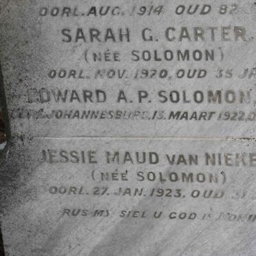 SOLOMON :: CARTER :: VAN NIEKERK :: IMMELMAN