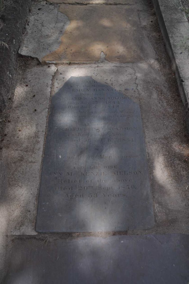SOLOMON Richard ? -1854 &amp; Ann McKenzie NIELSON -1870 :: SOLOMON Emily Hannah -1844-1848