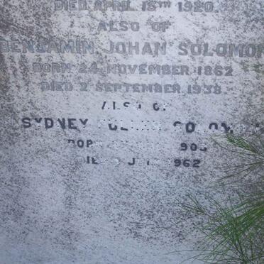 SOLOMON Sydney Fuller 1903-1962