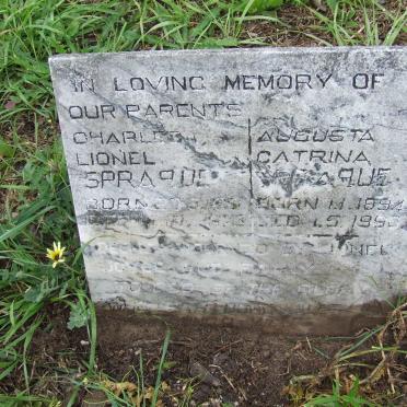 SPRAGUE Charles Lionel -197? &amp; Augusta Catrina 1894-199?