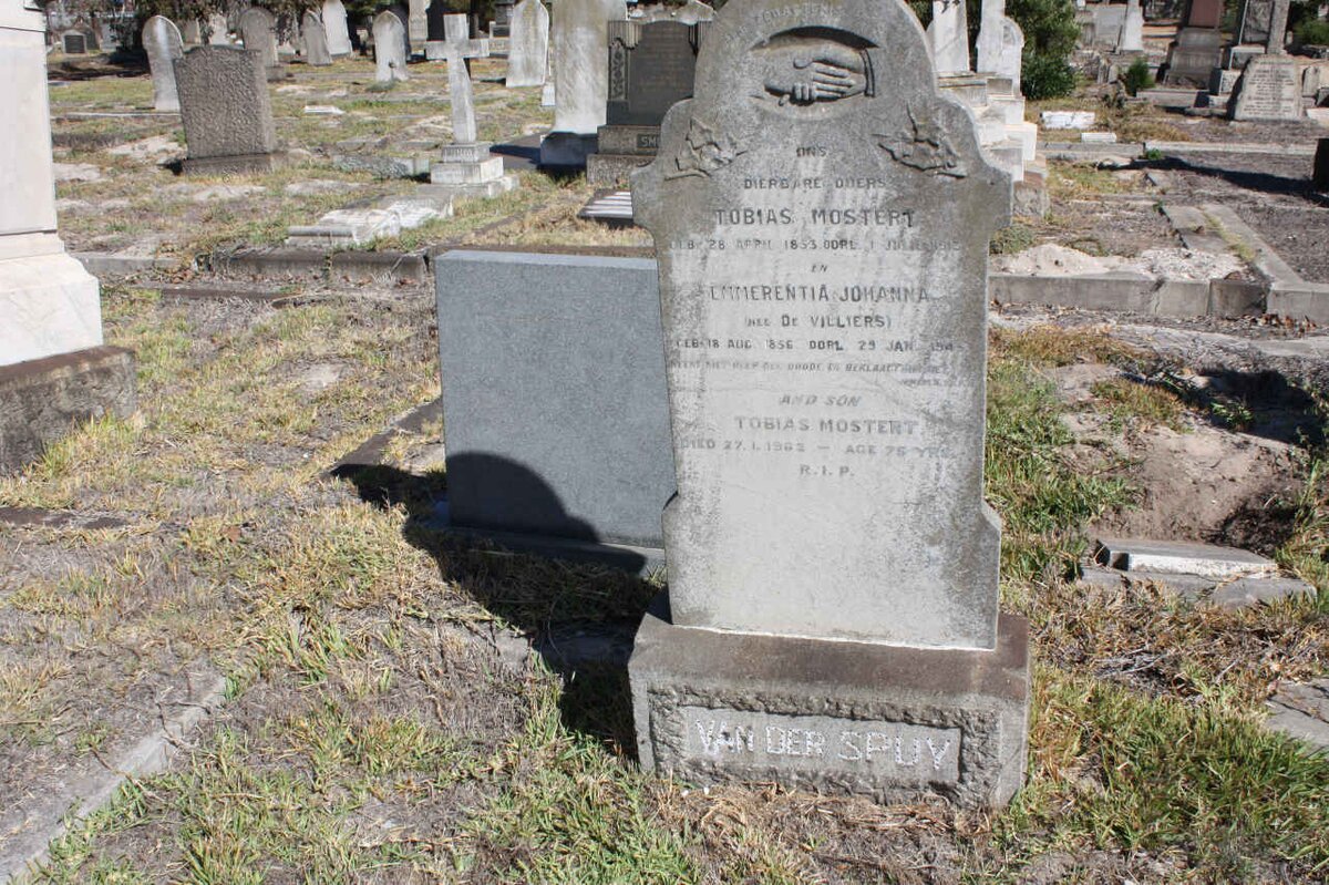 SPUY Tobias Mostert, van der 1853-1913 &amp; Emmerentia Johanna DE VILLIERS 1856-1945 :: VAN DER SPUY Tobias Mostert -1962