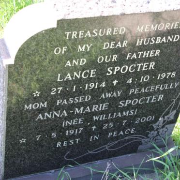 SPOCTER Lance 1914-1978 &amp; Anna-Marie WILLIAMS 1917-2001