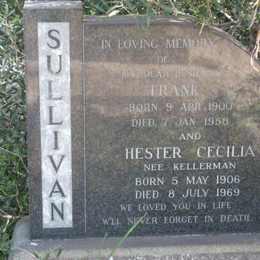 SULLIVAN Frank 1900-1958 &amp; Hester Cecilia KELLERMAN 1906-1969
