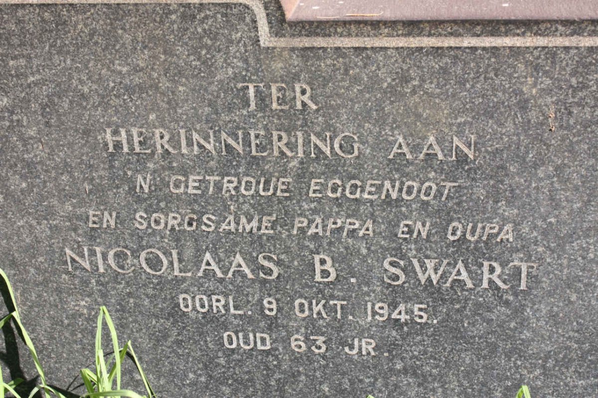 SWART Nicolaas B. -1945