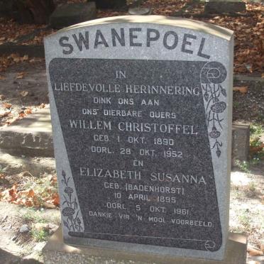 SWANEPOEL Willem Christoffel 1890-1952 &amp; Elizabeth Susanna BADENHORST 1895-1961