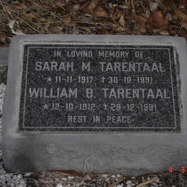 TARENTAAL William B. 1912-1991 &amp; Sarah M. 1917-1991