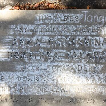 TANCRED Anna Catharina Dorothea nee SCHREUDER 1870-1959