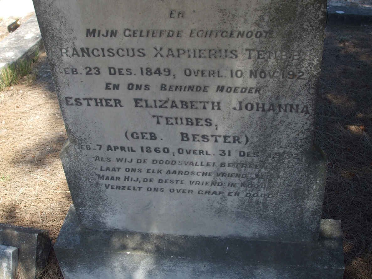 TEUBES Franciscus Xapherus 1849-1927 :: TEUBES Esther Elizabeth nee BESTER 1860-1932
