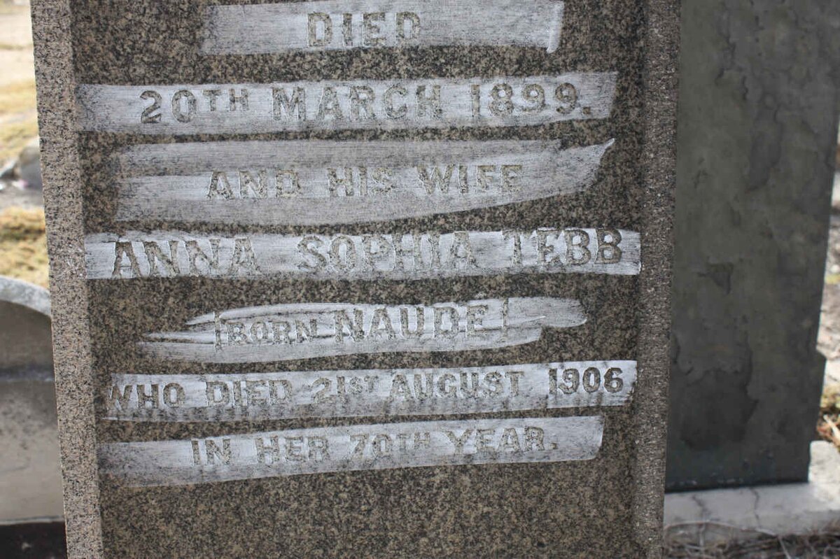 TEBB Anna Sophia nee NAUDE -1906