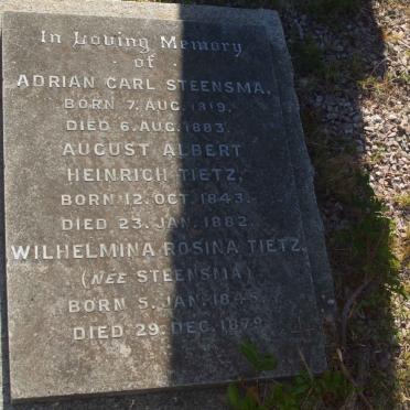 TIETZ August Albert Heinrich 1843-1882 &amp; Wilhelmina rosina STEENSMA 1845-1879 :: STEENSMA Adrian Carl 1819-1883