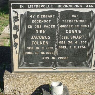 TOLKEN Dirk Jacobus 1891-1966 &amp; Connie SWART 1907-1974