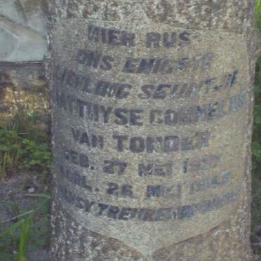 TONDER Matthyse Cornelius, van 1937-1945