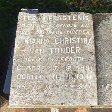 TONDER Johanna Christina, van nee CRAFFORD 1881-1941