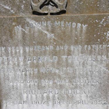 TOMLINSON Percy Arnold 1874-1947 &amp; Jane Annie 1877-1976 :: TOMLINSON Richard 1902-1952 