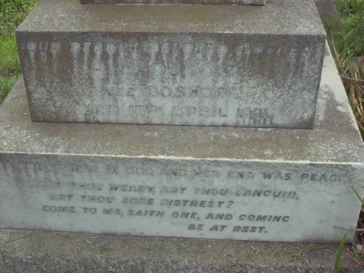 TOIT A.H., du nee BOSHOFF -1921