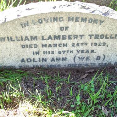 TROLLIP William Lambert -1929 :: TROLLIP  Adlin Ann nee WEBB  1865-1960