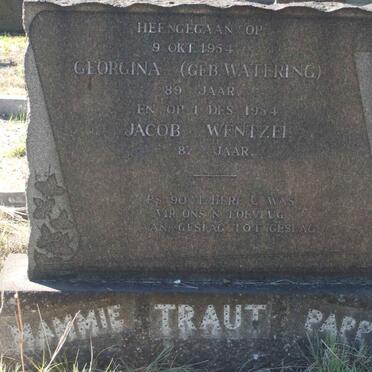 TRAUT Jacob Wentzel -1954 &amp; Georgina nee WATERING -1954