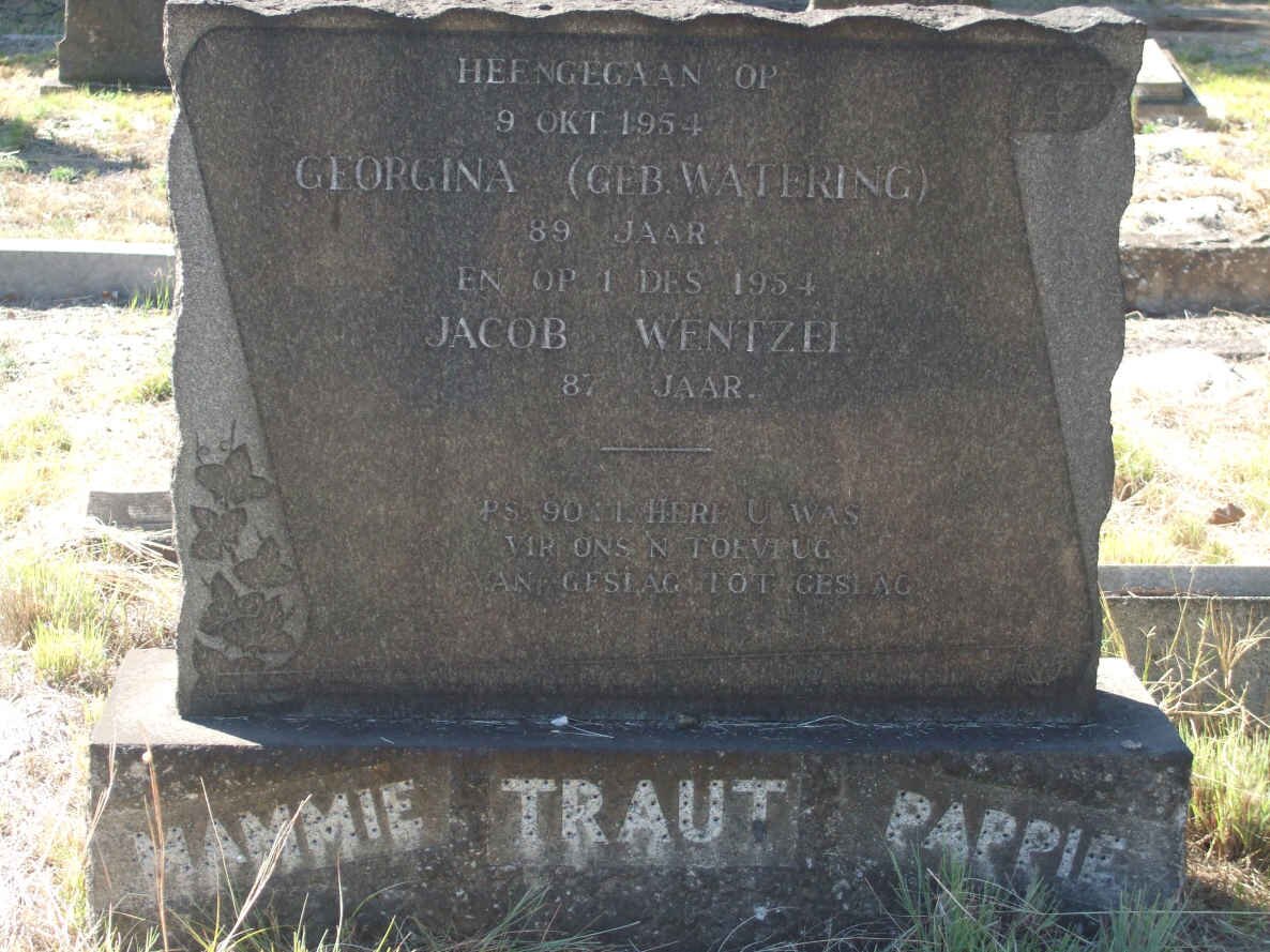 TRAUT Jacob Wentzel -1954 &amp; Georgina nee WATERING -1954