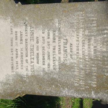 TRELEAVEN Francis 1855-1902 &amp; Annieee HANCOCKS 1853-1903