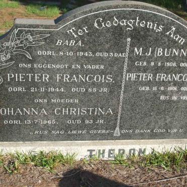 THERON Pieter Francois -1944 &amp; Johanna Christina -1965