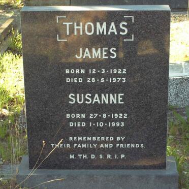 THOMAS James 1922-1973 &amp; Susanne 1922-1993
