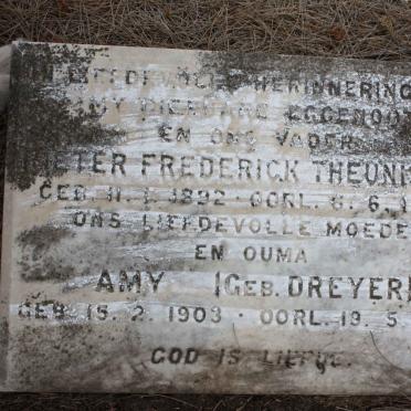 THEUNISSEN Pieter Frederick 1892-1964 &amp; Amy DREYER 1903-1939