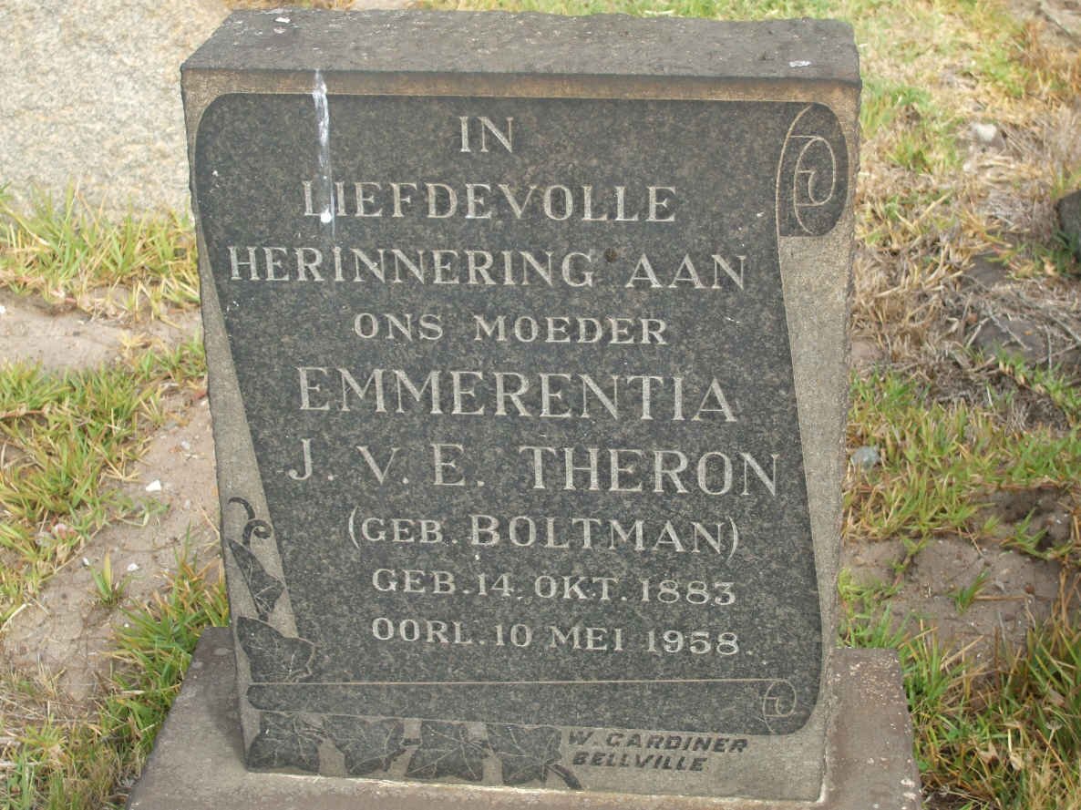 THERON Emmerentia J.V.E. nee BOLTMAN 1883-1958