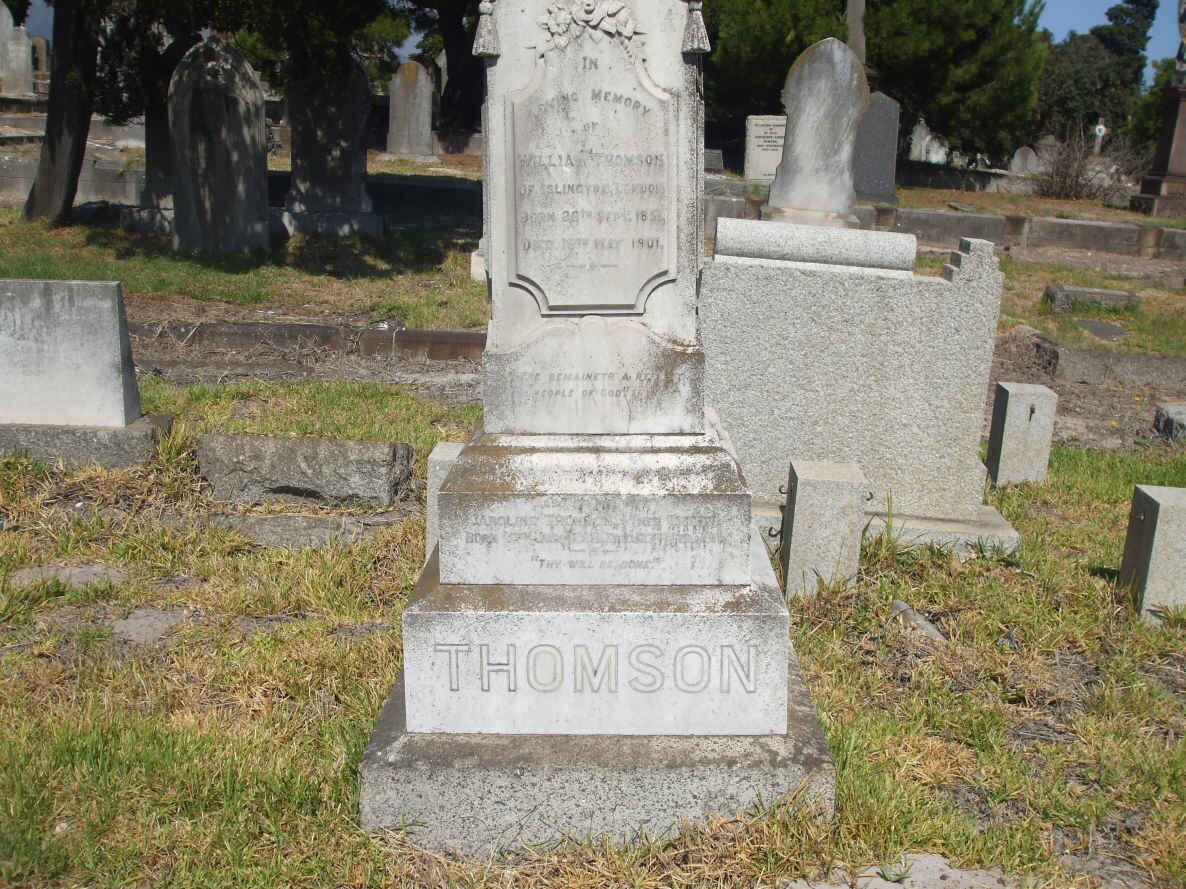 THOMSON William 1851-1901 &amp; Caroline TRENT 1853-1911