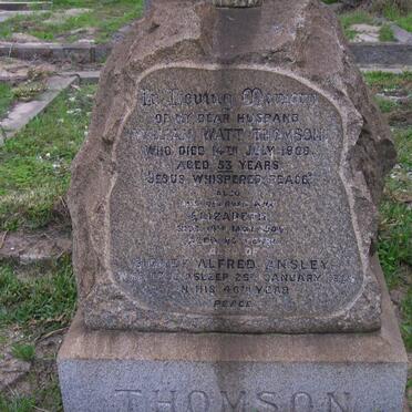 THOMSON William Watt -1906 &amp; Elizabeth -1949 :: ANSLEY Sidney Alfred -19?