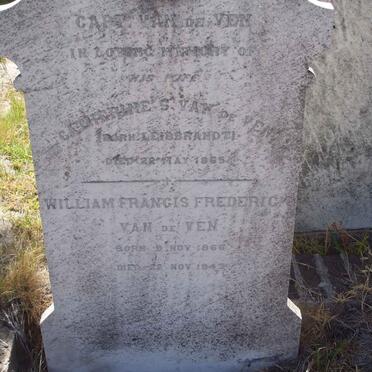 VEN Catherine S., van de nee LEIBBRANDT -1865 :: VAN DE VEN William Francis Frederick 1866-1943