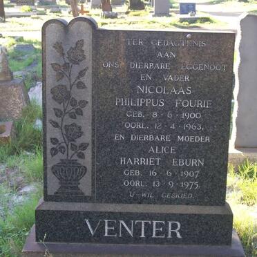 VENTER Nicolaas Philippus Fourie 1900-1963 &amp; Alice Harriet Eburn 1907-1975