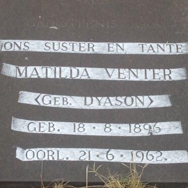 VENTER Matilda nee DYASON 1896-1962