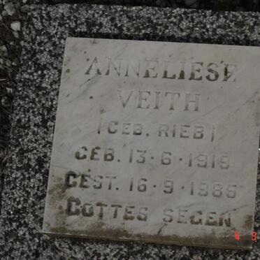 VEITH Anneliese nee RIEB 1919-1985