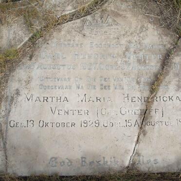 VENTER Carl Hendrik 1927-1955 &amp; Martha Maria Hendricka GREEFF 1929-1964