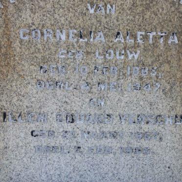 VERSCHUUR Willem Eduard 1867-1950 &amp; Cornelia Aletta LOUW 1865-1947