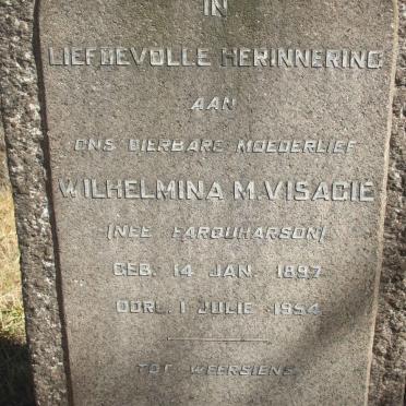 VISAGIE Wilhelmina M. nee FARQUHARSON 1897-1954