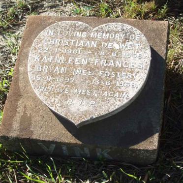 VINK Christiaan de Wet 1901-1958 &amp; Kathleen Frances Bryan FOSTER 1897-1968