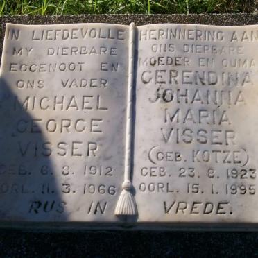 VISSER Michael George 1912-1966 &amp; Gerendina Johanna Maria KOTZE 1923-1995