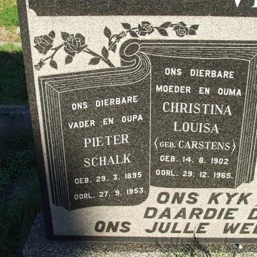 VILJOEN Pieter Schalk 1895-1953 &amp; Christina Louisa CARSTENS 1902-1965 :: VILJOEN Pieter Schalk 1921-1972