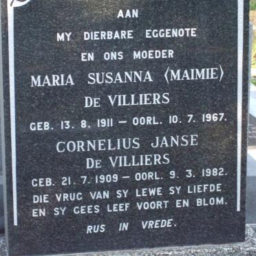 VILLIERS Cornelius Janse, de 1909-1982 &amp; Maria Susanna 1911-1967