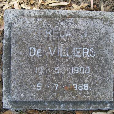 VILLIERS Freda J, de 1900-1986