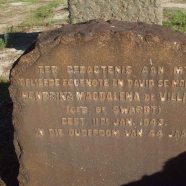 VILLIERS Hendrina Magdalena, de nee DE SWARDT  -1943