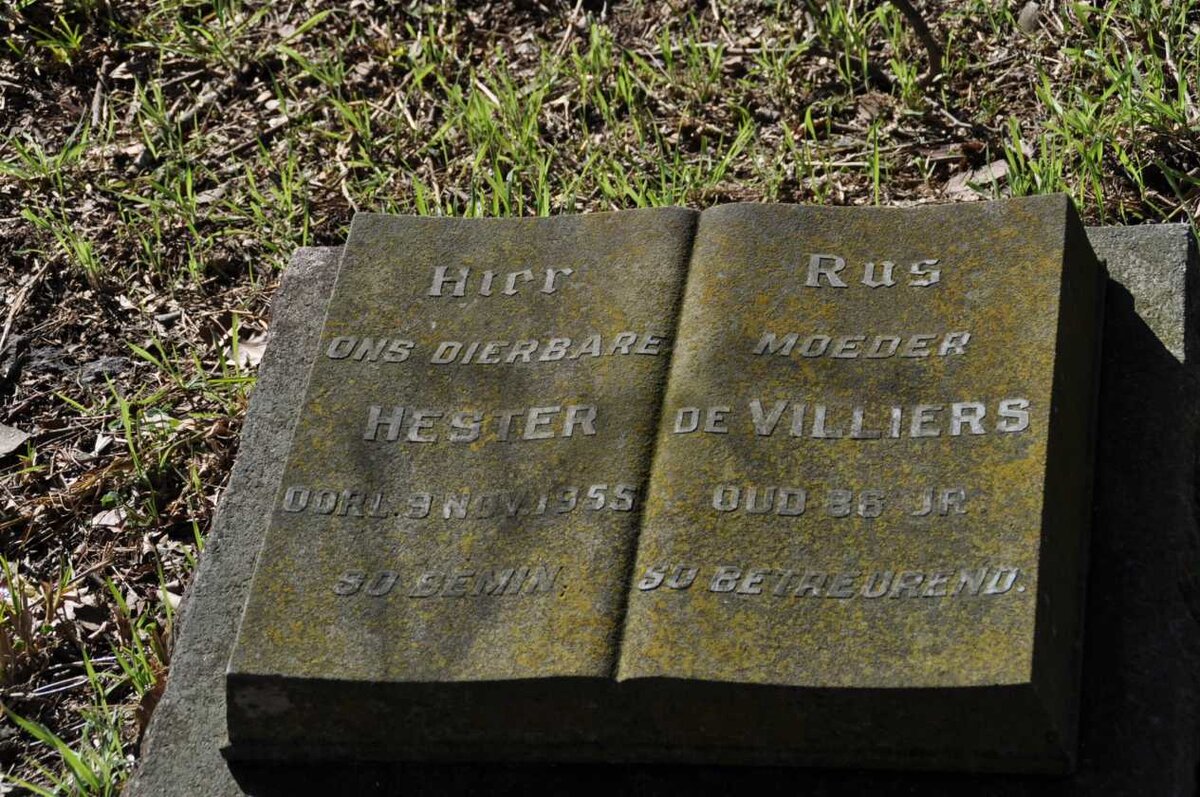 VILLIERS Hester, de -1955