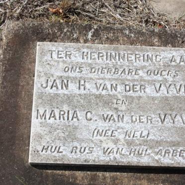 VYVER Jan H., van der &amp; Maria C. NEL